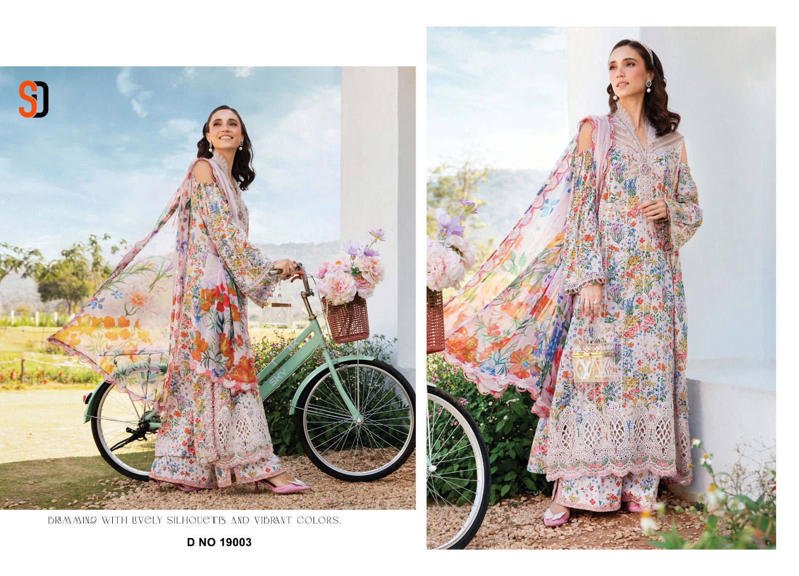 Maria B Chikankari Vol 19 By Shraddha Cotton Dupatta Dress Material Orders In India